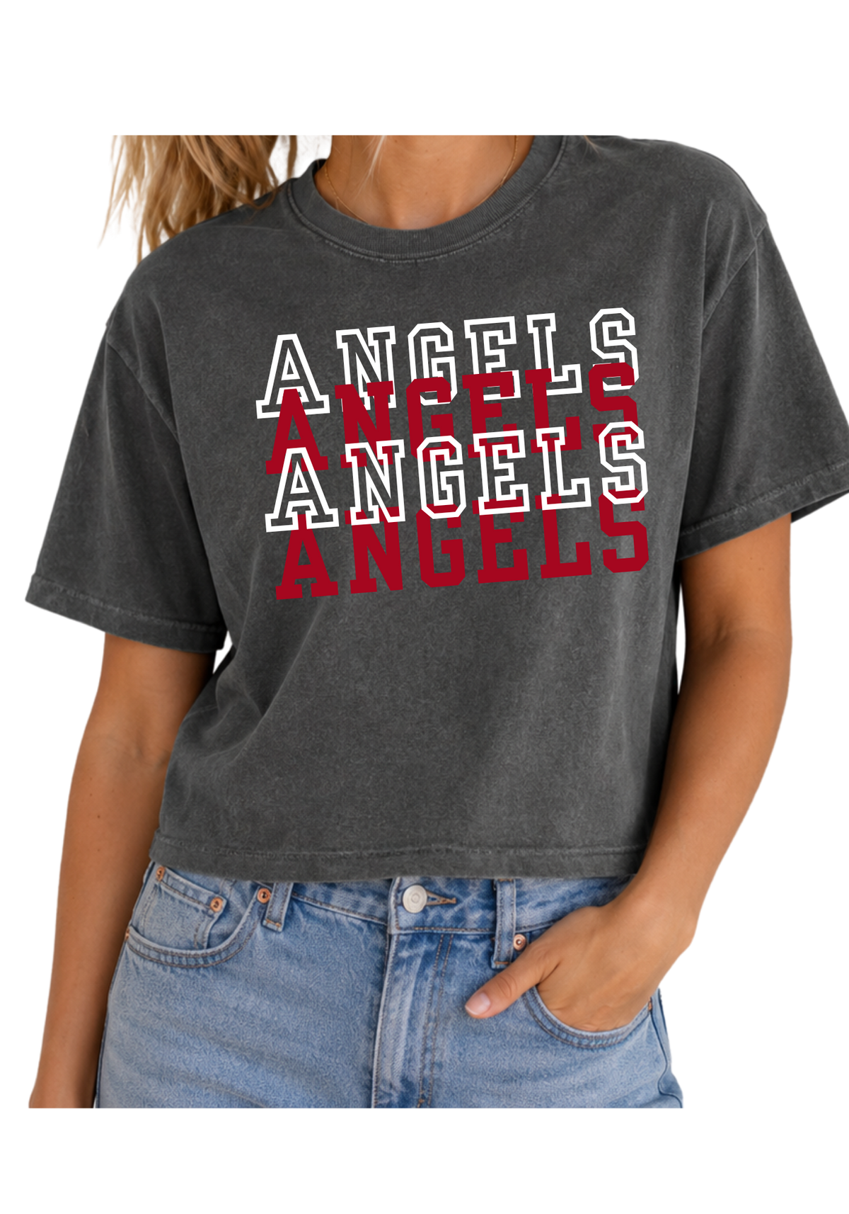 Angels Repeating Adult Tee, Long Sleeve or Hoodie