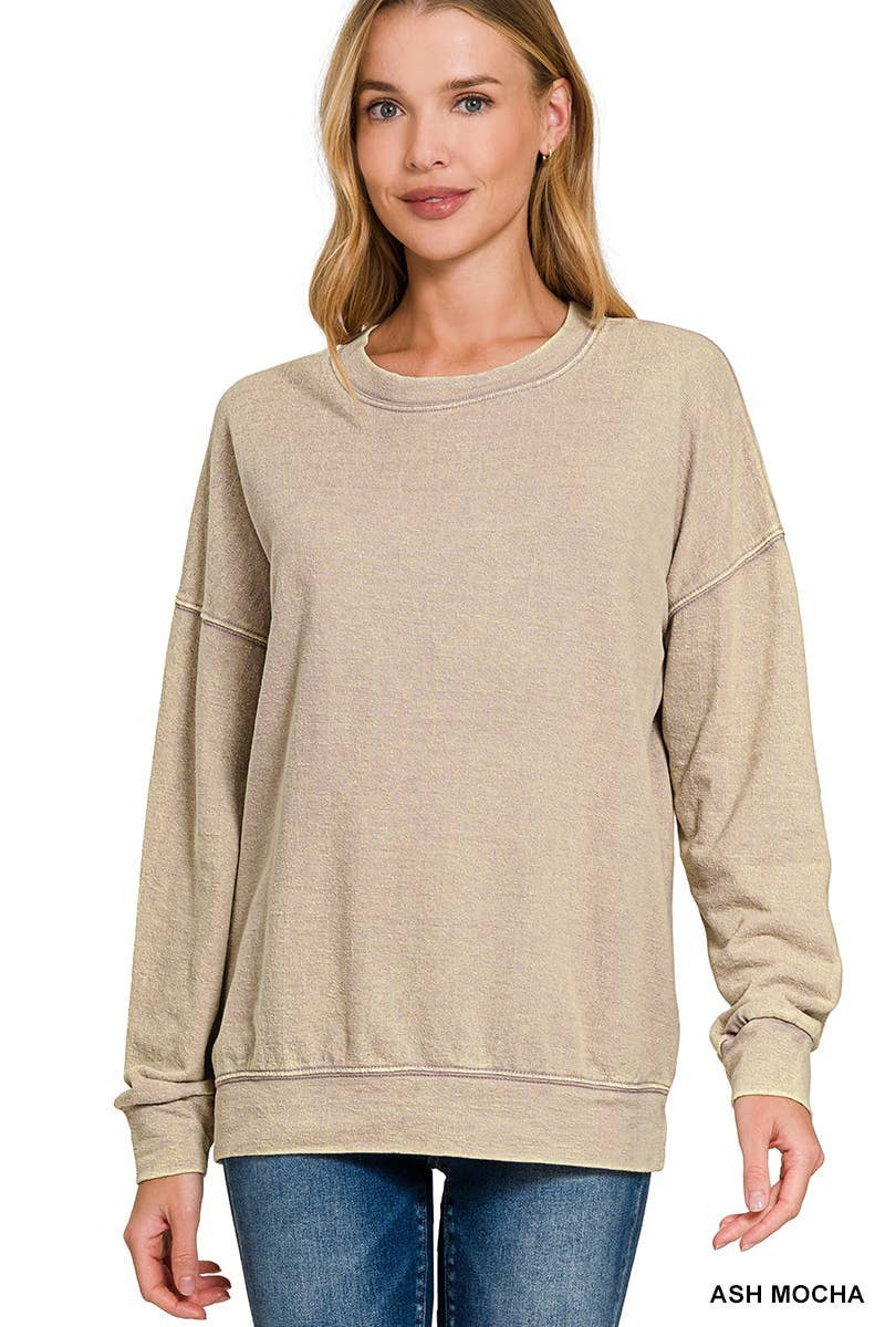 French Terry Long Sleeve in Ash Mocha