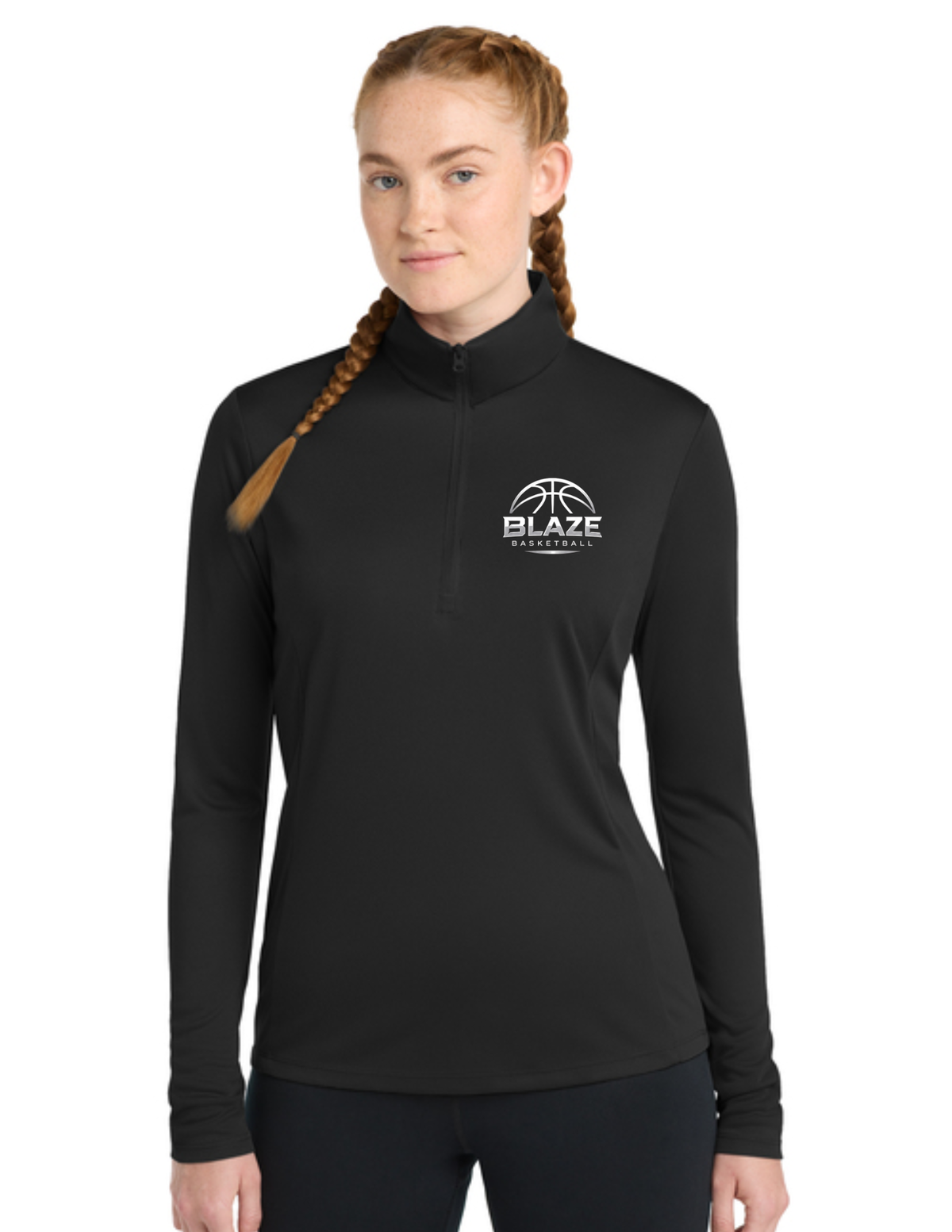 Blaze Basketball Womens Dry Fit 1/4 Zip Long Sleeve