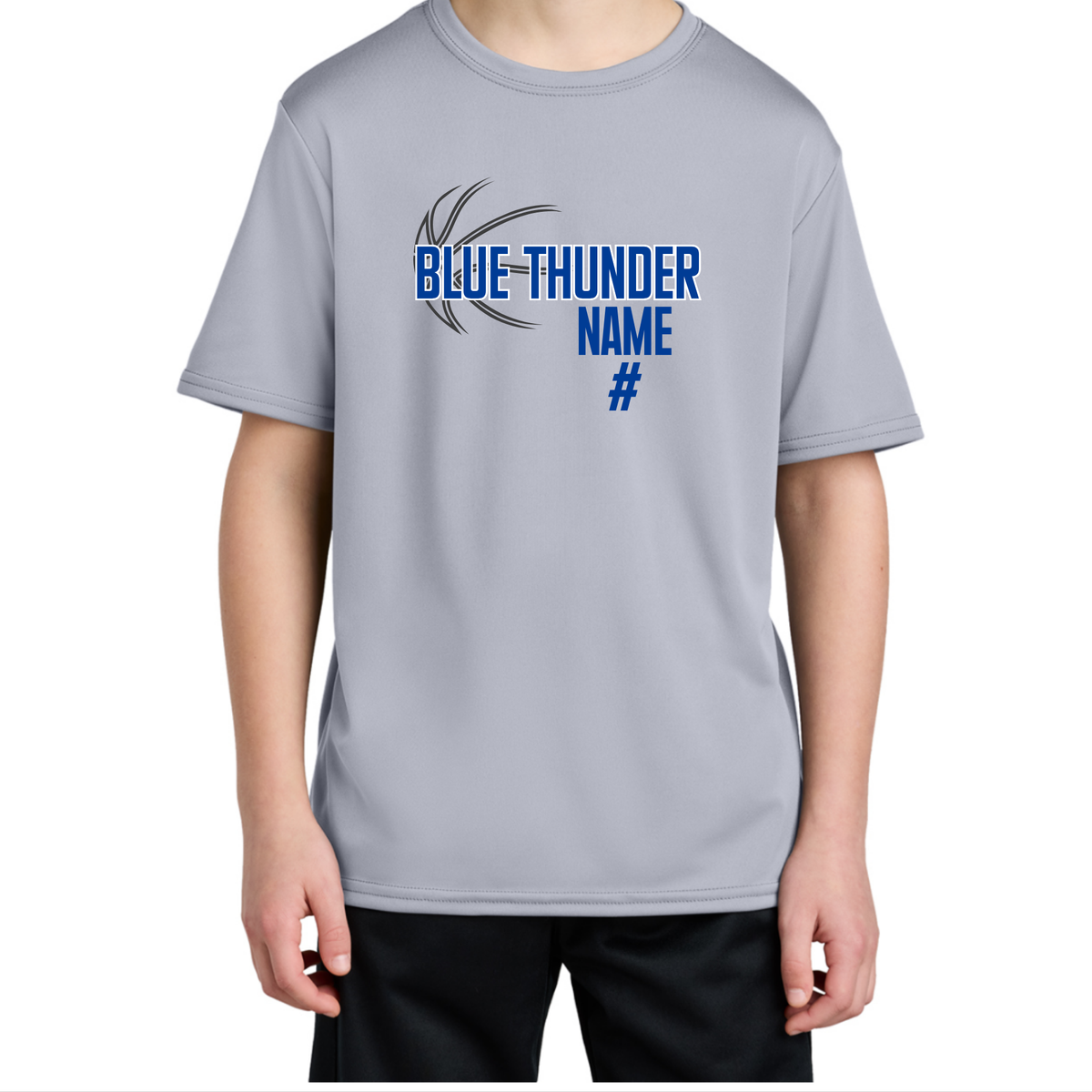 Blue Thunder Basketball Youth Dry Fit Tee, Long Sleeve , Hoodie