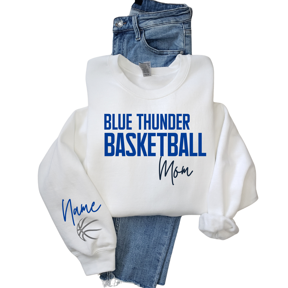 Blue Thunder Mom Crew with Sleeve