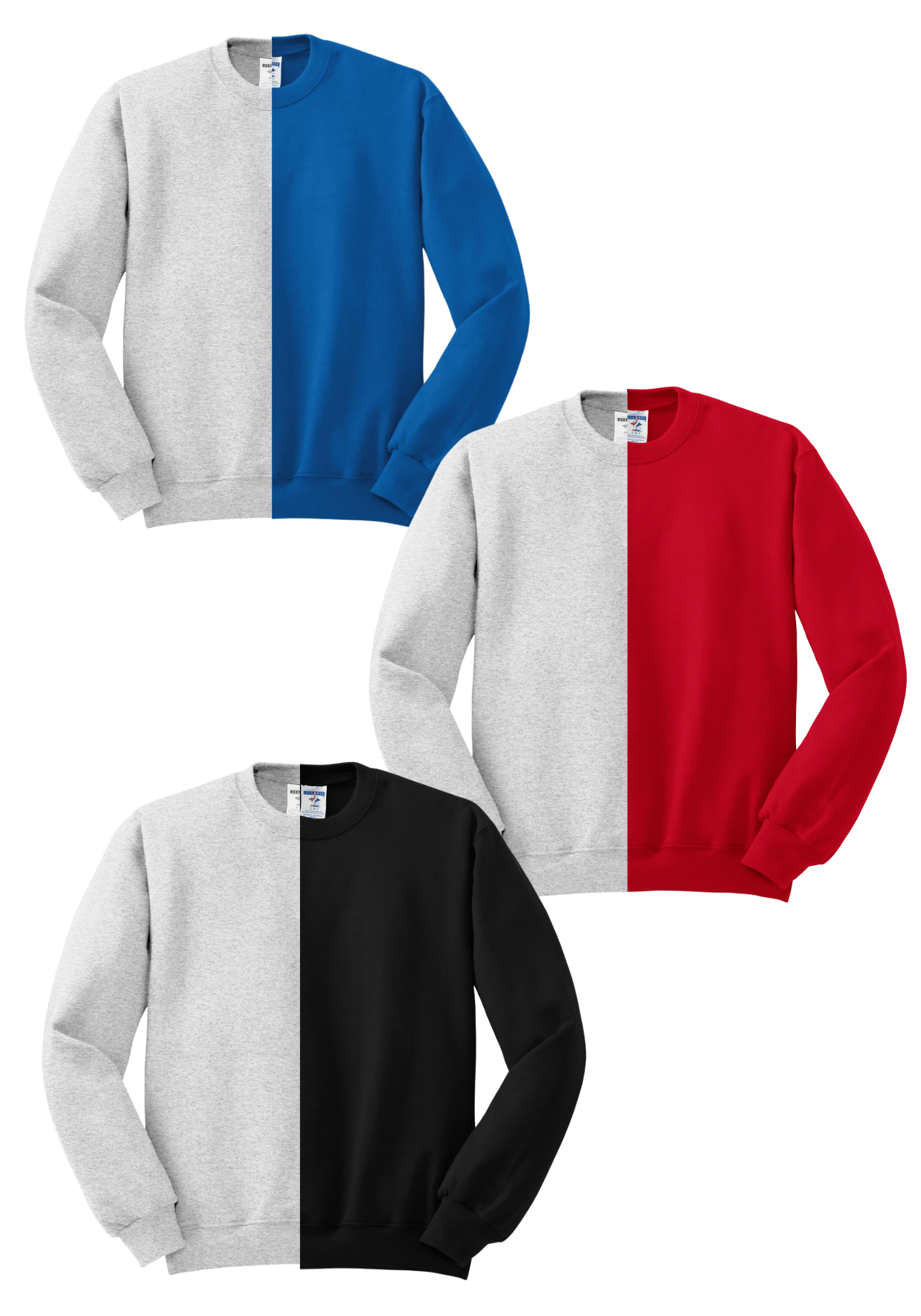 Custom Color-block Crew Sweatshirts