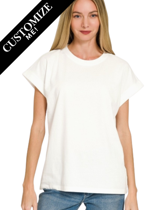 Cuffed Capsule Tee - White