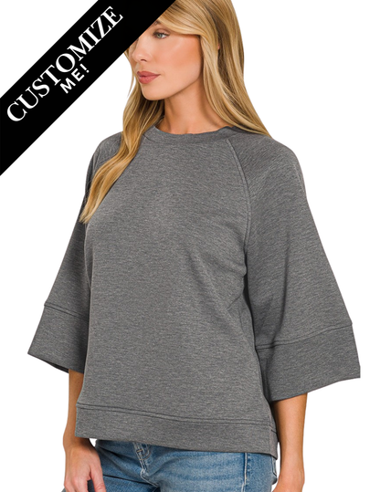 Scuba 3/4 Sleeve Pullover - Charcoal