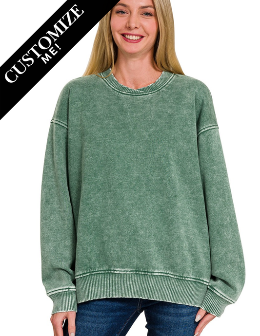 Crossover Neck Pullover - Green