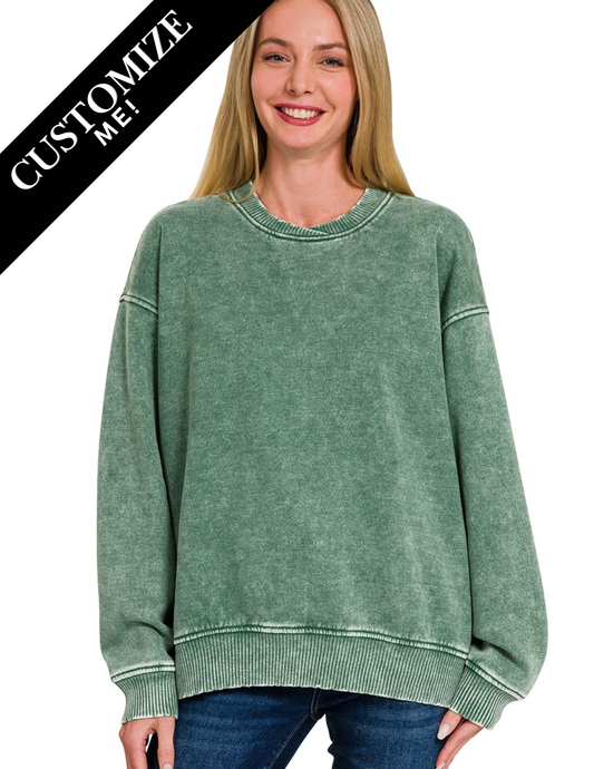 Crossover Neck Pullover - Green
