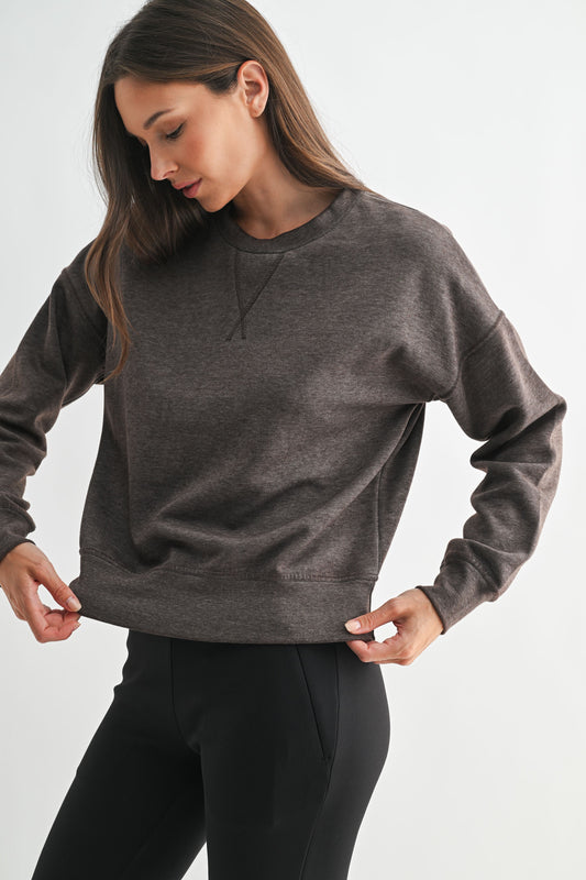 Burned out Crewneck Sweatshirt - Espresso