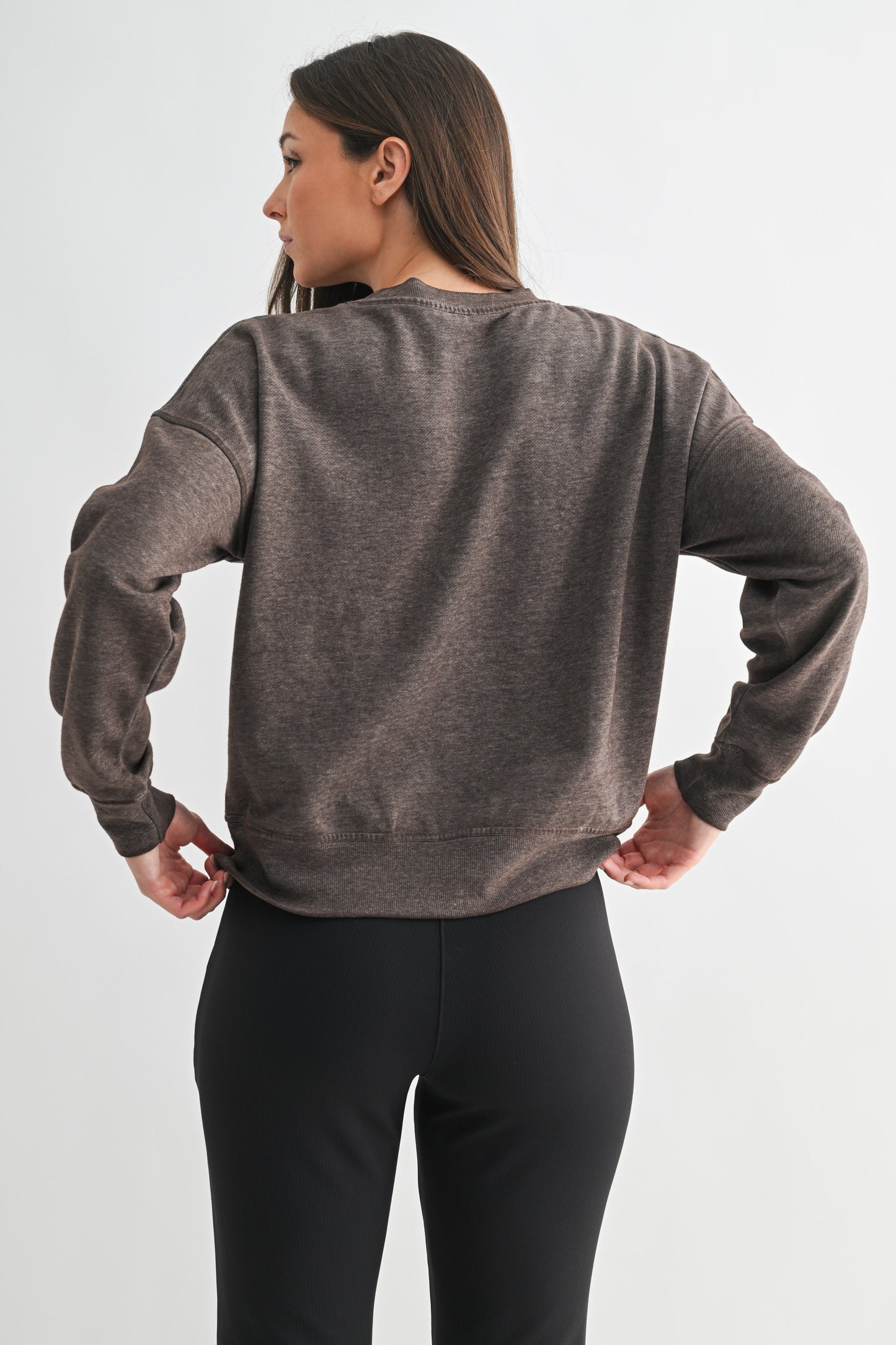 Burned out Crewneck Sweatshirt - Espresso