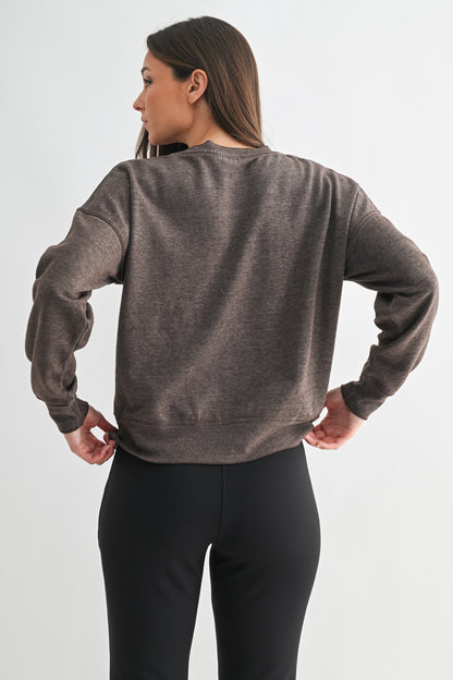 Burned out Crewneck Sweatshirt - Espresso