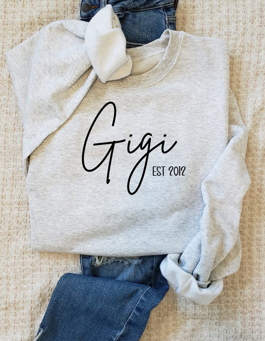Custom Mama/Nana/Grandma Tee or Crew Sweatshirt