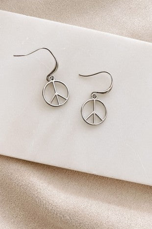 Silver Peace Earrings
