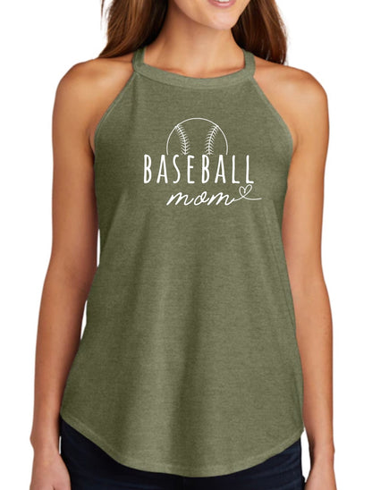 Baseball Mom Heart is Full Rocker Tank