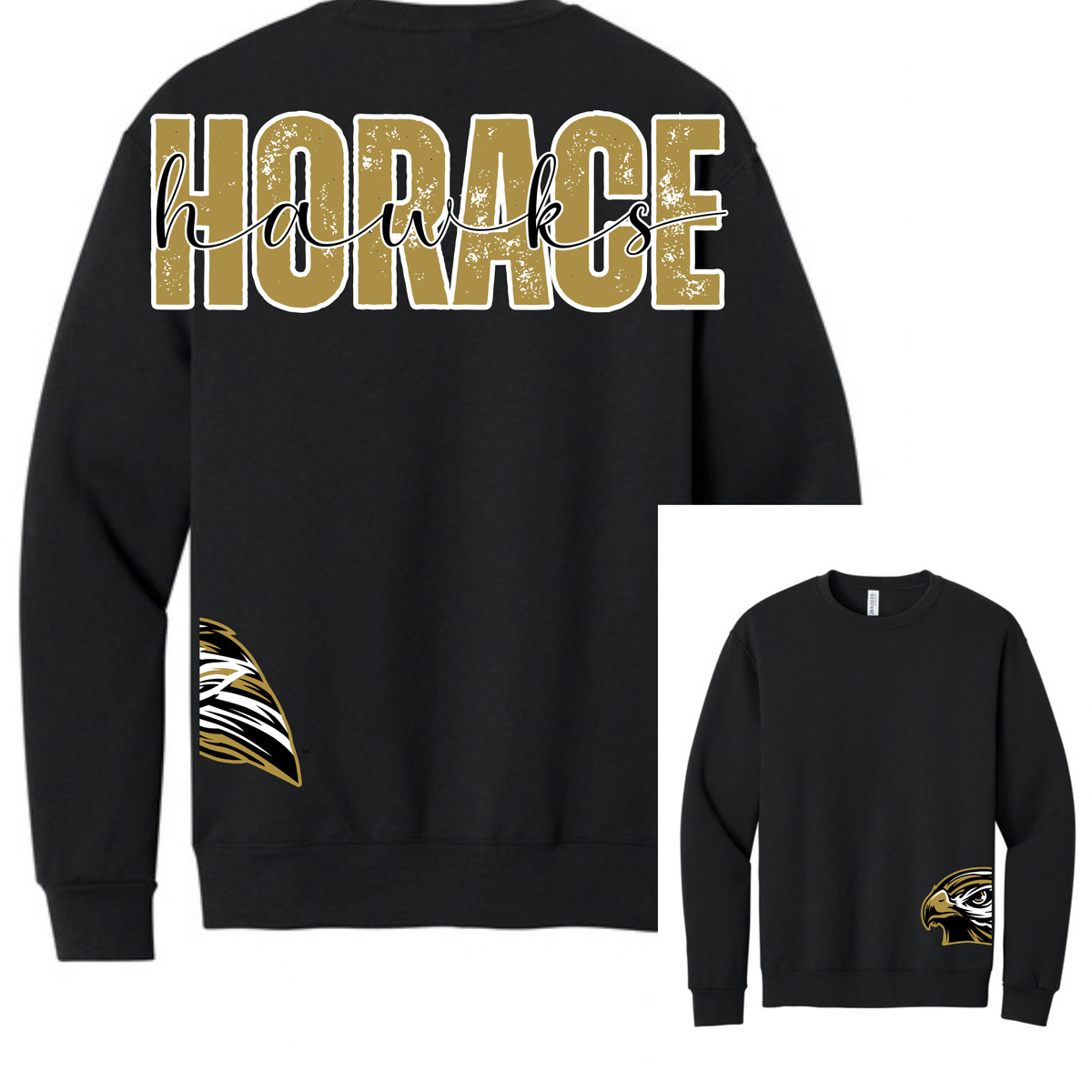 Hawks Large Letter Side Logo Crew