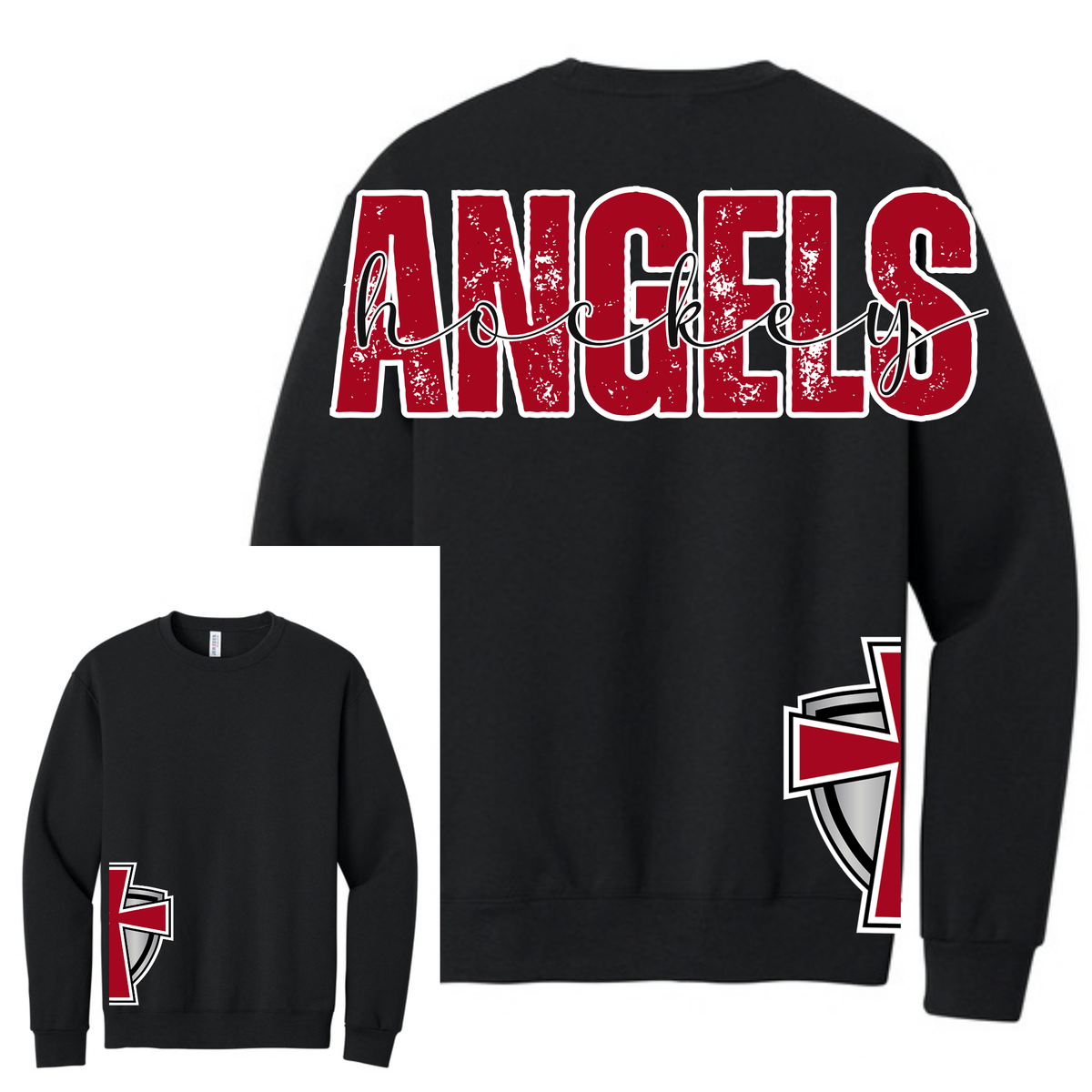 Angels Hockey Large Letter Side Logo Crew