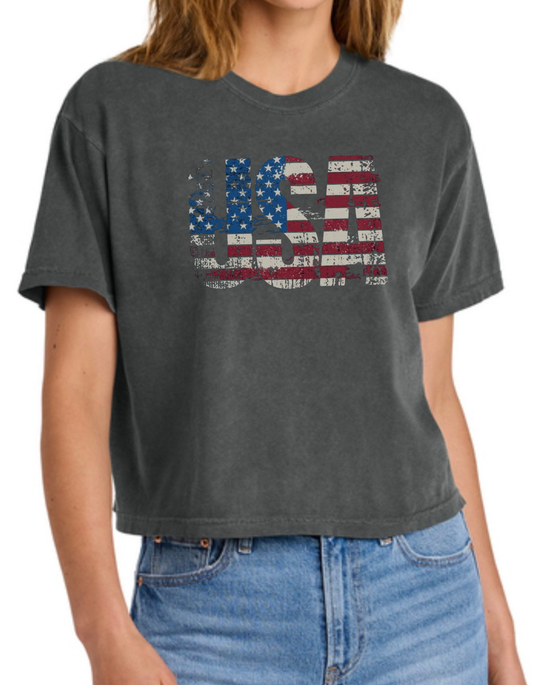 USA Crop or Regular Bella Canvas Tee