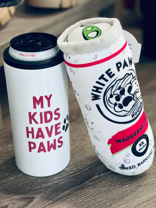 My Kids Have Paws Tall Stainless Steel Koozie